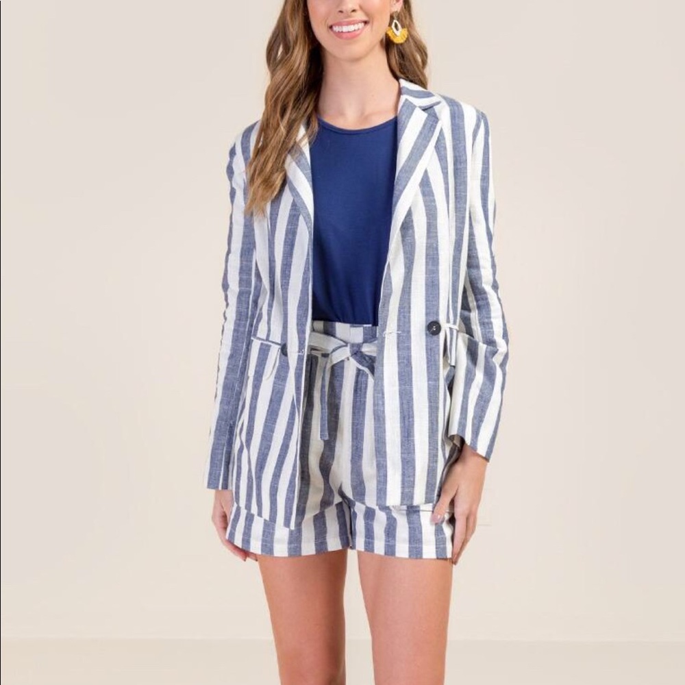 Brand New with Tags Striped Linen Blazer